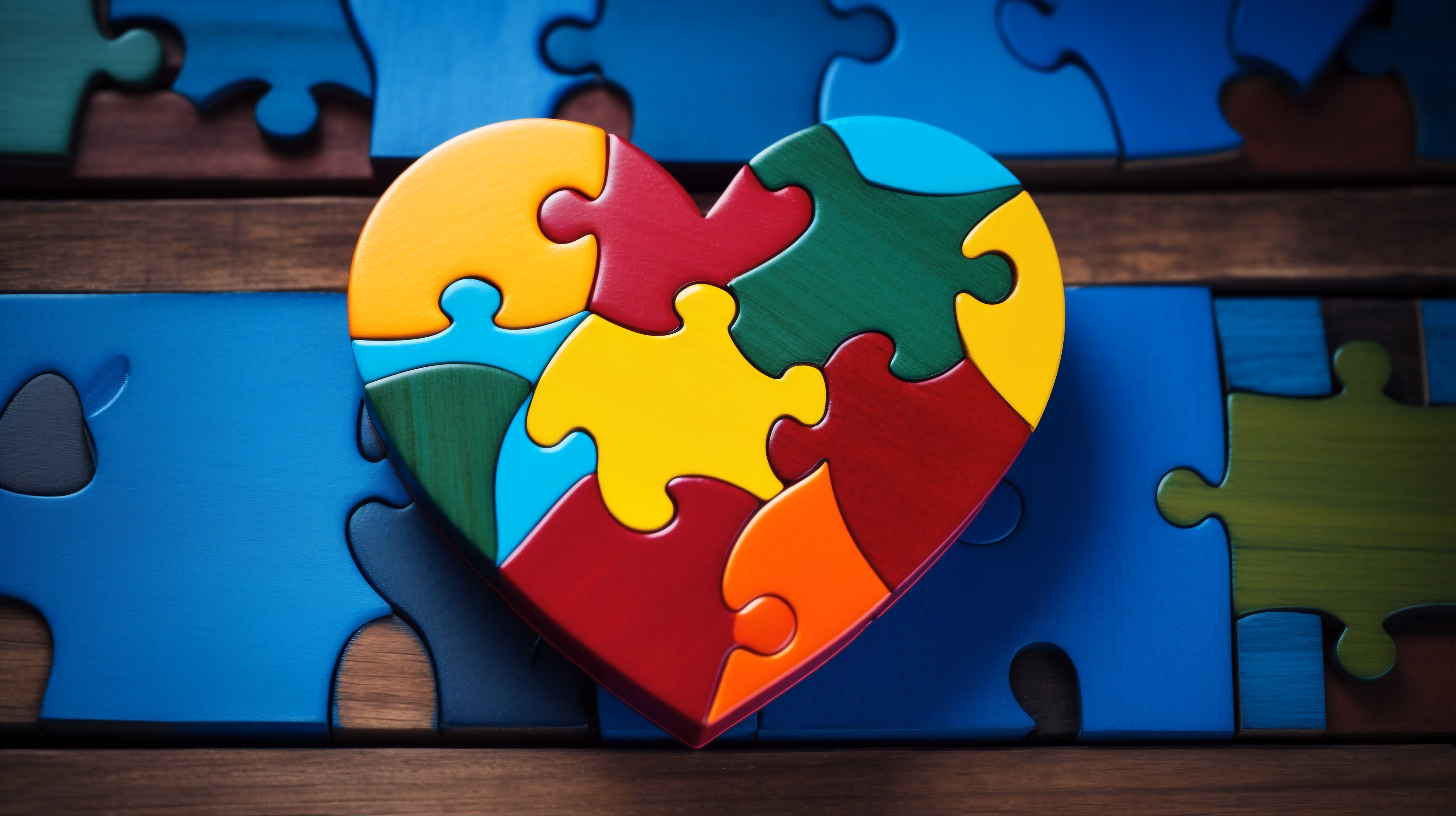 パズルピースで作ったハート